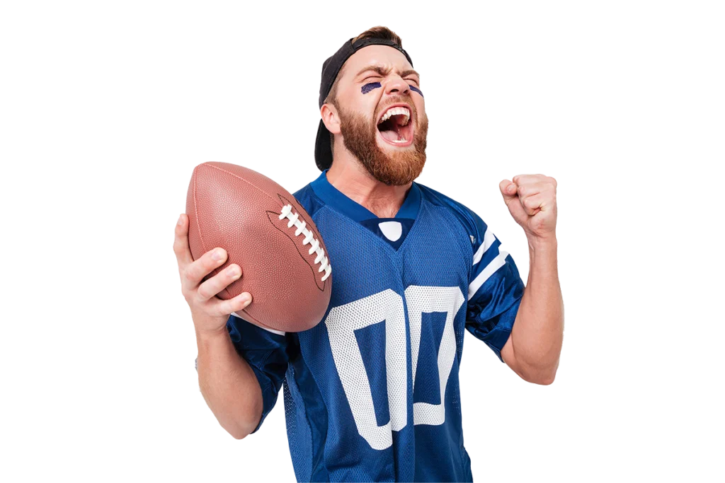 Sports fan cheering