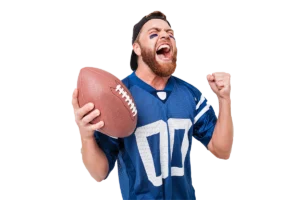 Sports fan cheering